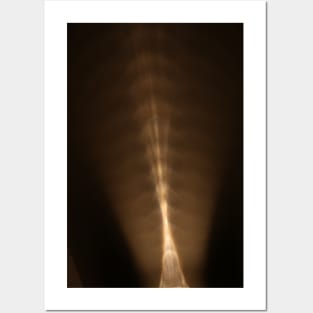 Lumina Golden Beam · refracted ray of light on black surface · abstract photo Posters and Art